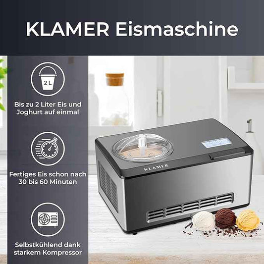 KLAMER 2-in-1 Eismaschine/Joghurtbereiter