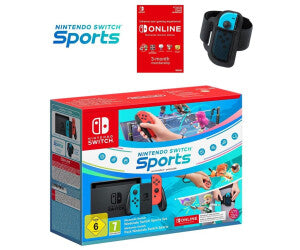 Nintendo Switch neon-rot/neon-blau Sports Set + 12 Monate Online