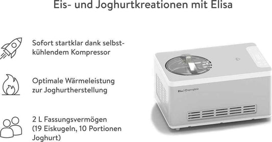 Springlane Elisa 2-in-1 Eismaschine und Joghurtbereiter silber