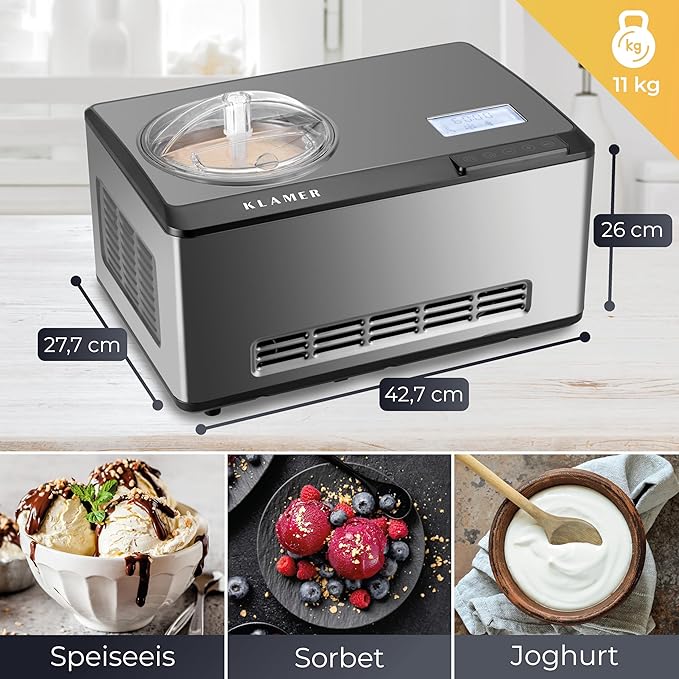 KLAMER 2-in-1 Eismaschine/Joghurtbereiter