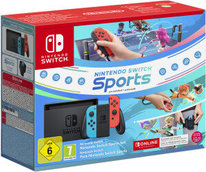 Nintendo Switch neon-rot/neon-blau Sports Set + 12 Monate Online