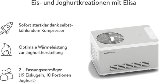 Springlane Elisa 2-in-1 Eismaschine und Joghurtbereiter silber