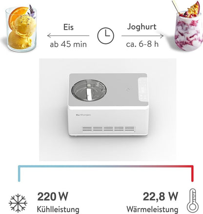 Springlane Elisa 2-in-1 Eismaschine und Joghurtbereiter silber