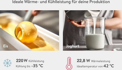 Springlane Elisa 2-in-1 Eismaschine und Joghurtbereiter silber