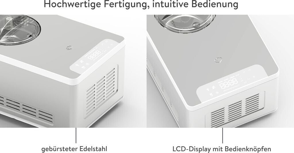 Springlane Elisa 2-in-1 Eismaschine und Joghurtbereiter silber