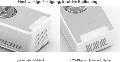 Springlane Elisa 2-in-1 Eismaschine und Joghurtbereiter silber