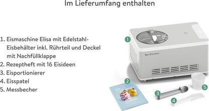 Springlane Elisa 2-in-1 Eismaschine und Joghurtbereiter silber